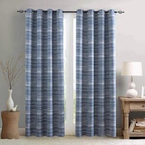 Blue striped Blackout Curtains